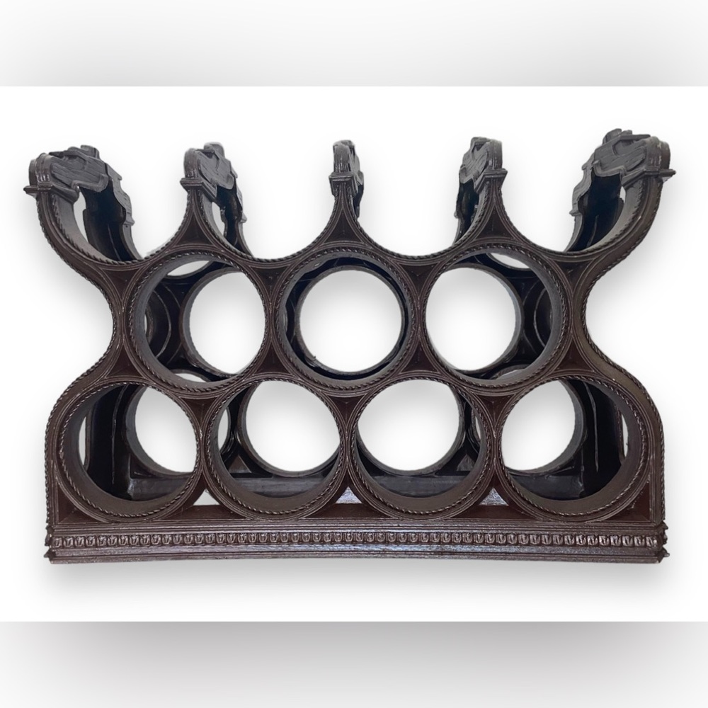 Wine Rack Tiki Liquor Bottle Wine Holder Retro Bar Vintage MCM Faux Wood Plastic